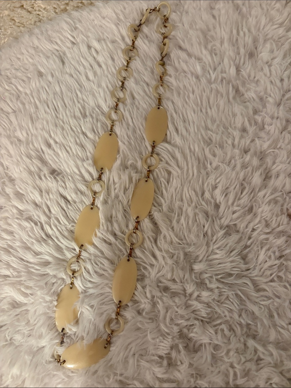 Elegant Cream Link Statement Necklace - Women's Jewelry
